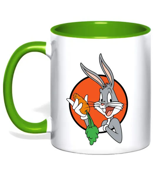 Чашка з кольоровою ручкою Bugs Bunny Лаймовий фото