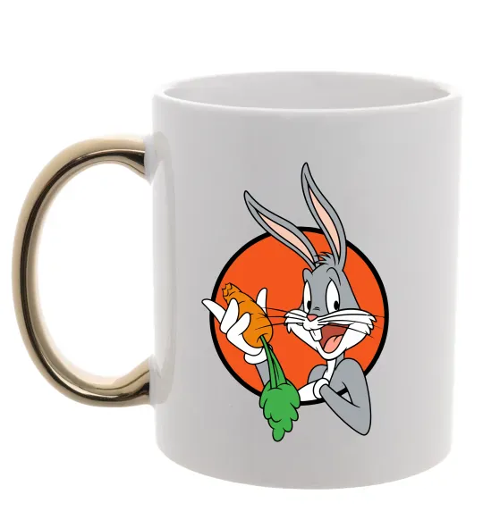 Чашка з кольоровою ручкою Bugs Bunny Золото фото