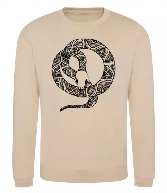 Свитшот Змея круг, колір - пісочний, розмір - 2XL Песочный фото