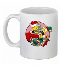 Чашка керамическая Гомер та Барт Новий Рік Чашка керамическая Гомер та Барт Новий Рік