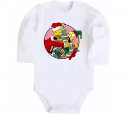 Детский боди Гомер та Барт Новий Рік Белый фото