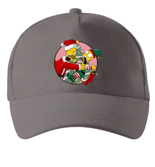 Кепка Гомер та Барт Новий Рік Серый фото