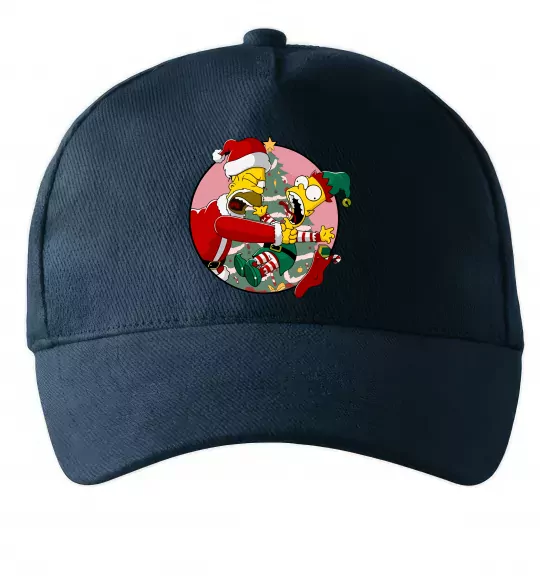 Кепка Гомер та Барт Новий Рік Темно-синій фото