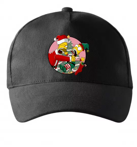 Кепка Гомер та Барт Новий Рік Чорний фото