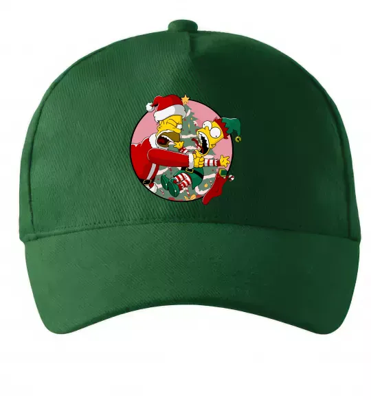 Кепка Гомер та Барт Новий Рік Темно-зелений фото