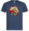 Чоловіча футболка Гомер та Барт Новий Рік Темно-синій фото