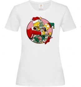 Жіноча футболка Гомер та Барт Новий Рік