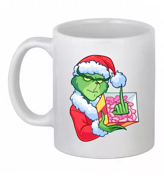 Чашка керамічна Грінч подарунок Білий фото