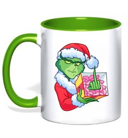 Чашка з кольоровою ручкою Грінч подарунок Чашка з кольоровою ручкою Грінч подарунок