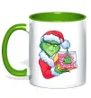 Чашка с цветной ручкой Грінч подарунок Зеленый Чашка с цветной ручкой Грінч подарунок Зеленый фото