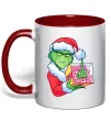 Чашка с цветной ручкой Грінч подарунок Красный Чашка с цветной ручкой Грінч подарунок Красный фото