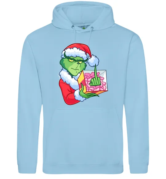 Чоловіча толстовка (худі) Грінч подарунок Блакитний фото