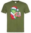 Мужская футболка Грінч подарунок Оливковый Мужская футболка Грінч подарунок Оливковый фото