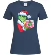 Женская футболка Грінч подарунок Темно-синий фото