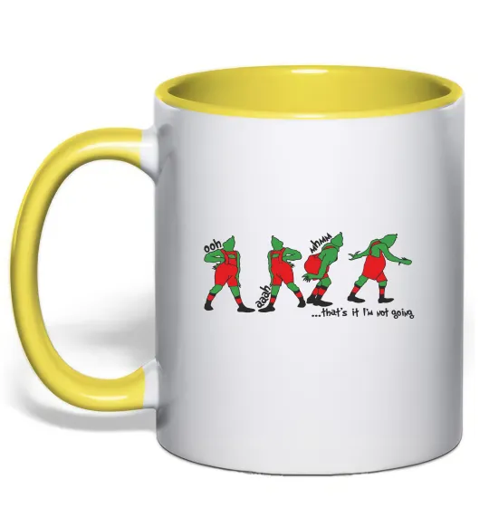 Чашка с цветной ручкой Грінч ooh ah mhm Лимонный фото