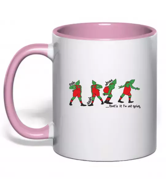 Чашка с цветной ручкой Грінч ooh ah mhm Нежно розовый фото