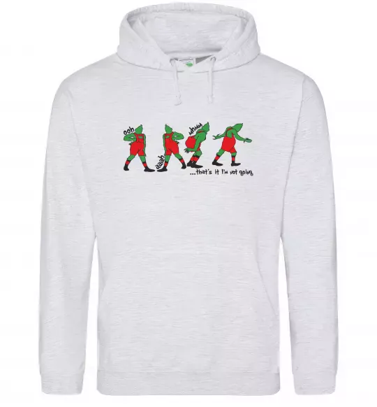 Чоловіча толстовка (худі) Грінч ooh ah mhm Сірий меланж фото