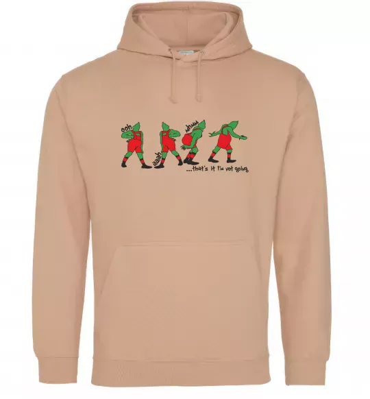 Чоловіча толстовка (худі) Грінч ooh ah mhm Пісочний фото