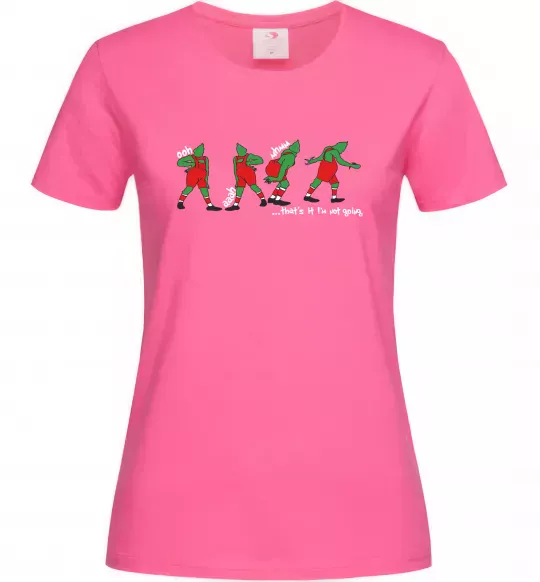 Жіноча футболка Грінч ooh ah mhm Яскраво-рожевий фото