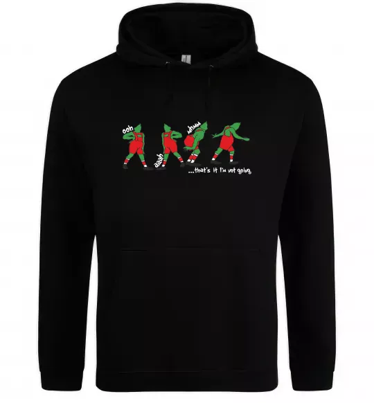 Чоловіча толстовка (худі) Грінч ooh ah mhm Чорний фото