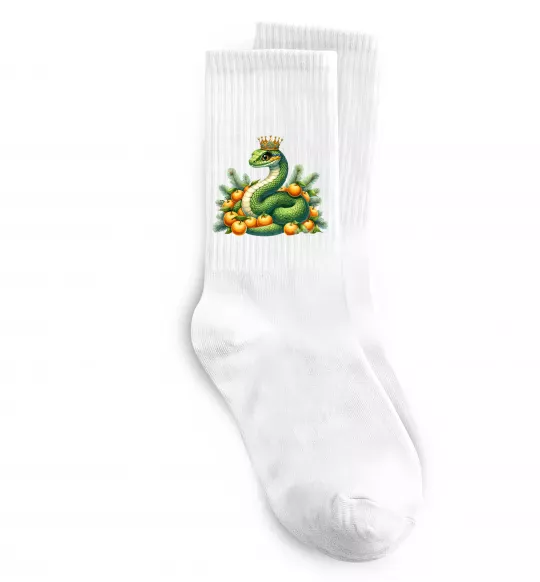 Носки Змія з мандаринками Белый фото