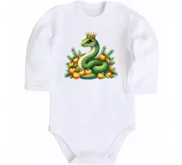 Детский боди Кобра контур тонкий Белый фото