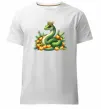 Мужская премиум футболка Змія з мандаринками Белый фото
