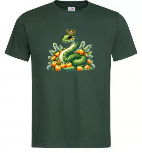 Чоловіча футболка Змія з мандаринками Темно-зелений фото