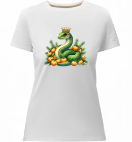 Женская премиум футболка Змія з мандаринками