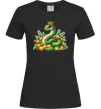 Жіноча футболка Змія з мандаринками Чорний Жіноча футболка Змія з мандаринками Чорний фото