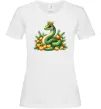 Жіноча футболка Змія з мандаринками Білий Жіноча футболка Змія з мандаринками Білий фото