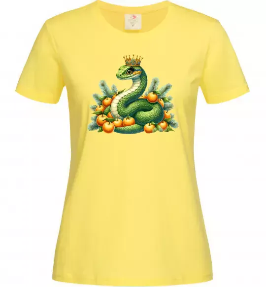 Жіноча футболка Змія з мандаринками Лимонний фото