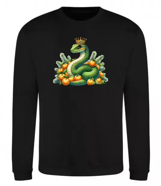 Світшот Змія з мандаринками Чорний фото