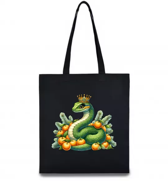 Еко-сумка Змія з мандаринками Чорний фото