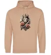 Мужская толстовка (худи) Змія з короною в квітах Песочный Мужская толстовка (худи) Змія з короною в квітах Песочный фото