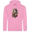 Женская толстовка (худи) Змія з короною в квітах Розовый фото