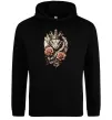 Жіноча толстовка (худі) Змія з короною в квітах Чорний фото