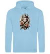 Женская толстовка (худи) Змія з короною в квітах Голубой фото