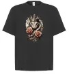 Футболка Оверсайз Змія з короною в квітах Чорний фото