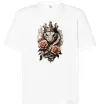 Футболка Оверсайз Змія з короною в квітах Білий фото