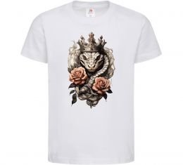 Детская футболка Змія з короною в квітах