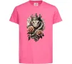 Дитяча футболка Змія з короною в квітах Яскраво-рожевий фото