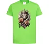 Дитяча футболка Змія з короною в квітах Лаймовий фото