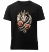 Мужская премиум футболка Змія з короною в квітах Черный фото