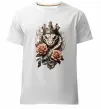 Мужская премиум футболка Змія з короною в квітах Белый фото