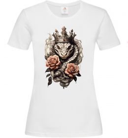 Жіноча футболка Змія з короною в квітах