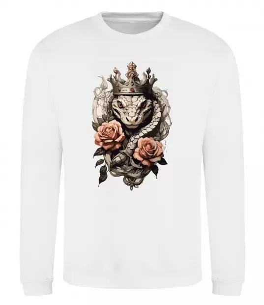 Свитшот Змія з короною в квітах Белый фото
