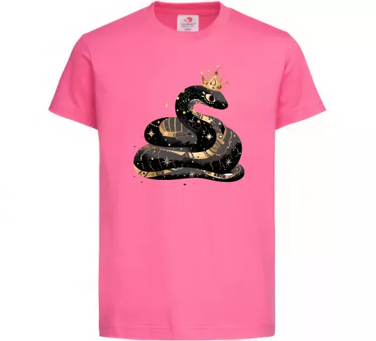 Дитяча футболка Змія чорно-золота Яскраво-рожевий фото