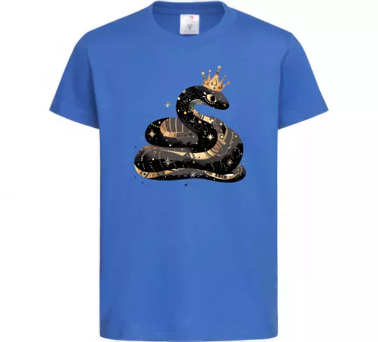 Дитяча футболка Змія чорно-золота Яскраво-синій фото