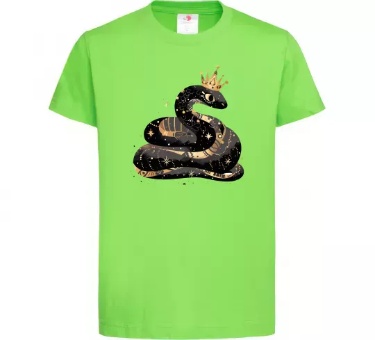 Дитяча футболка Змія чорно-золота Лаймовий фото